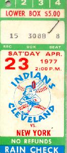 Indians vs Yankees 4-23-77.jpg (13041 bytes)